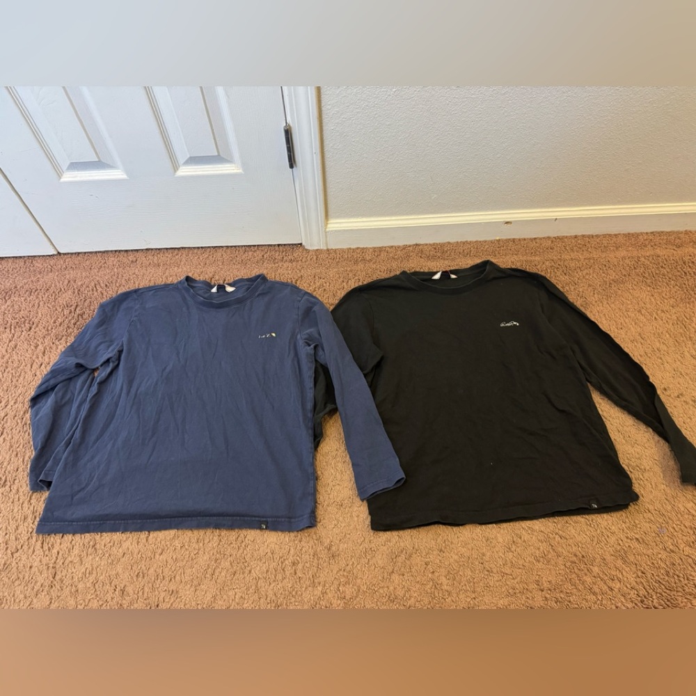 2 FOR $20 Arnold Palmer Long Sleeve T Shirts LOT OF 2 Blue Black Unisex 95 S M